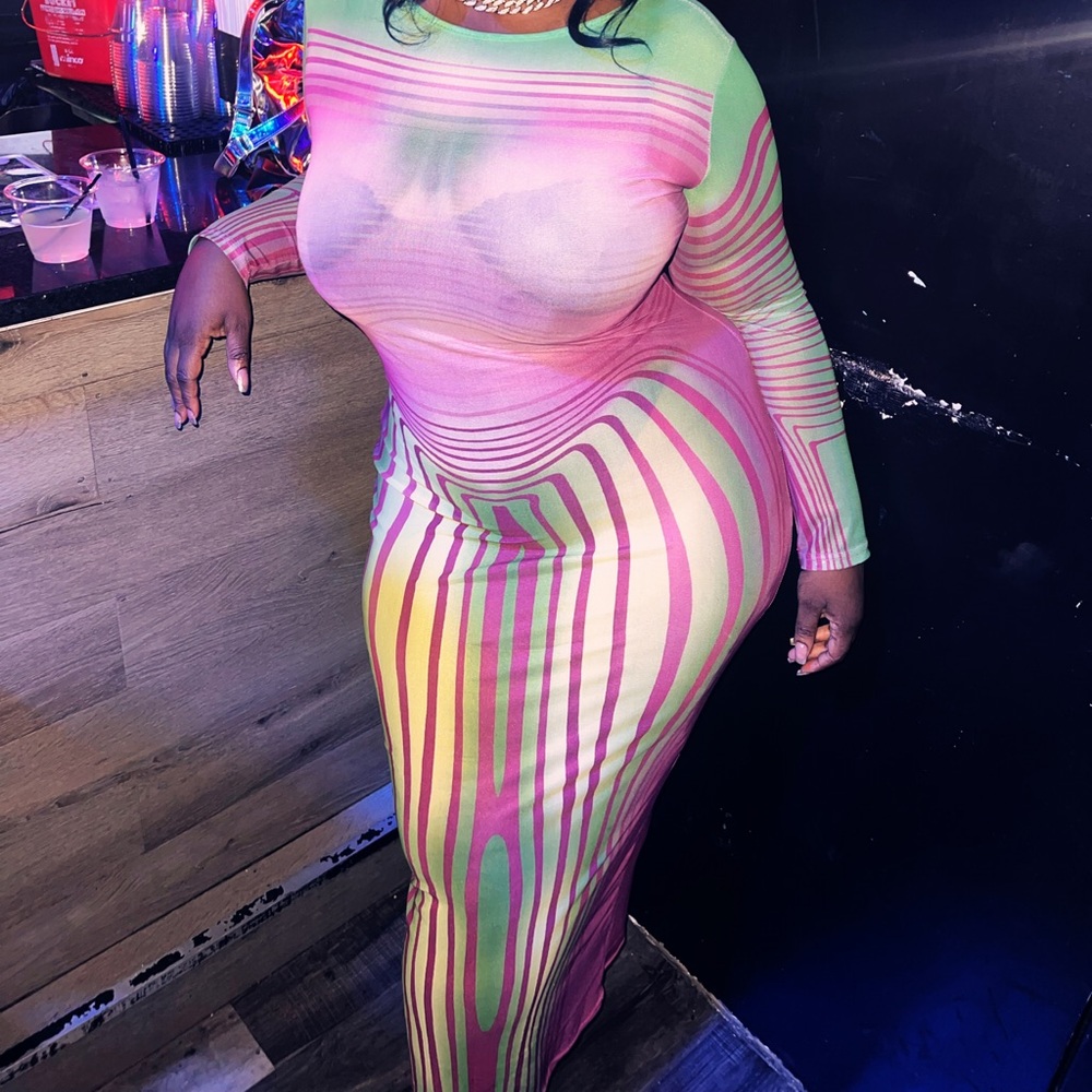 Midi see thru dress ! Worn once really stretchy
